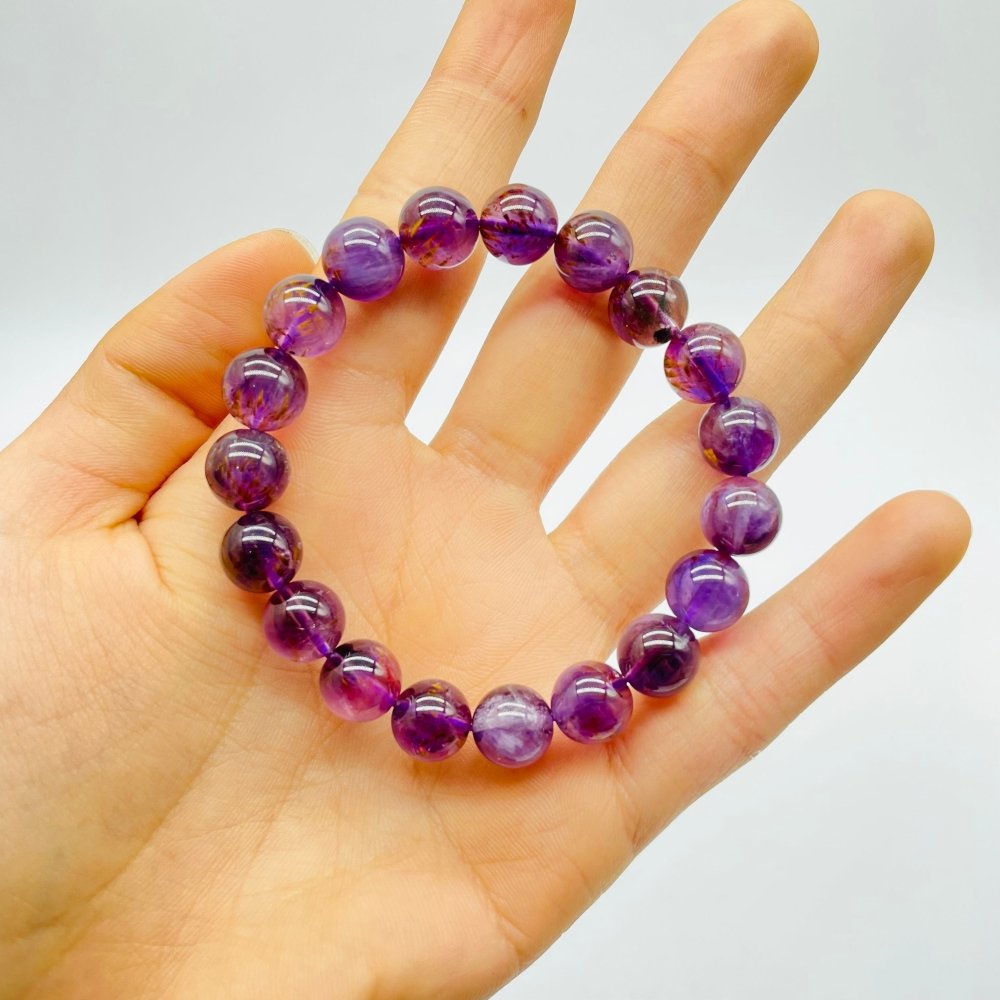 High Grade Natural Clear Amethyst Cacoxenite Super7 Bracelet (HGUB09) -Wholesale Crystals