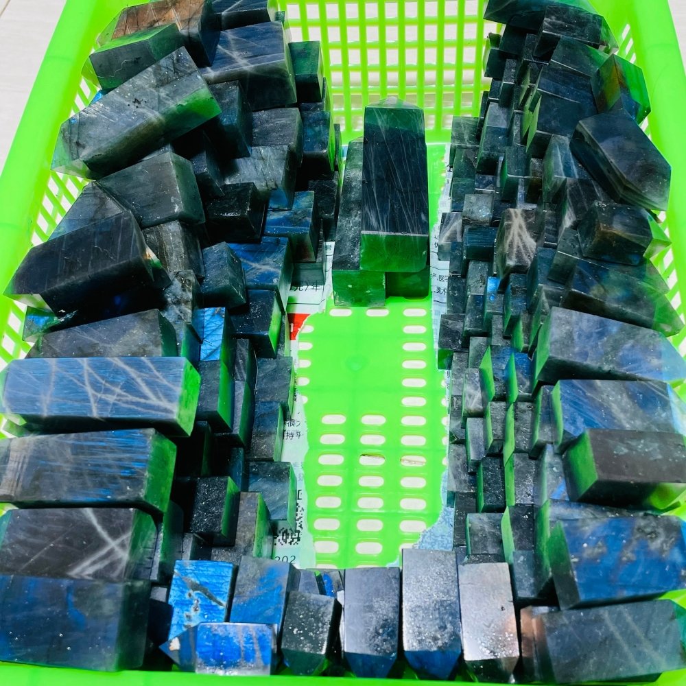 High Quality Blue Labradorite Four-Sided Tower Point Wholesale -Wholesale Crystals