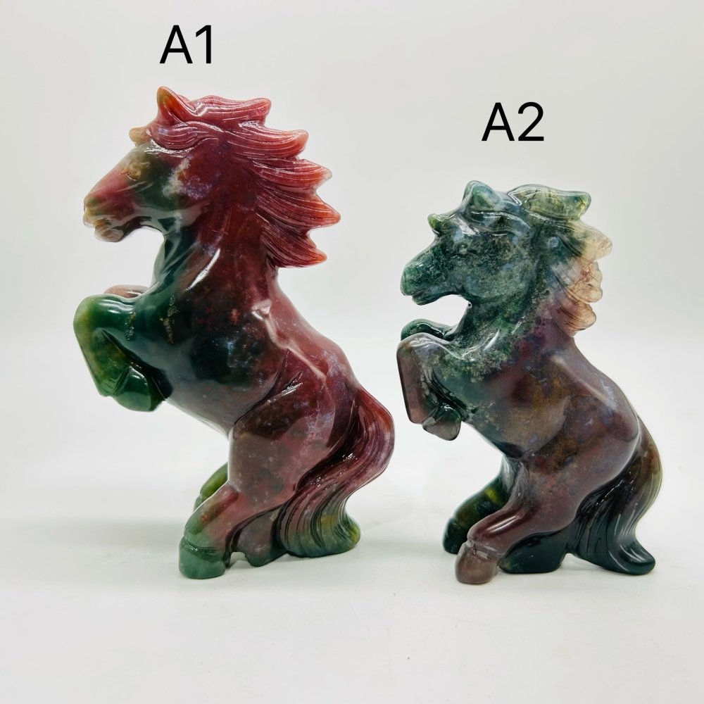 High Quality Ocean Jasper Stand Horse Carving -Wholesale Crystals