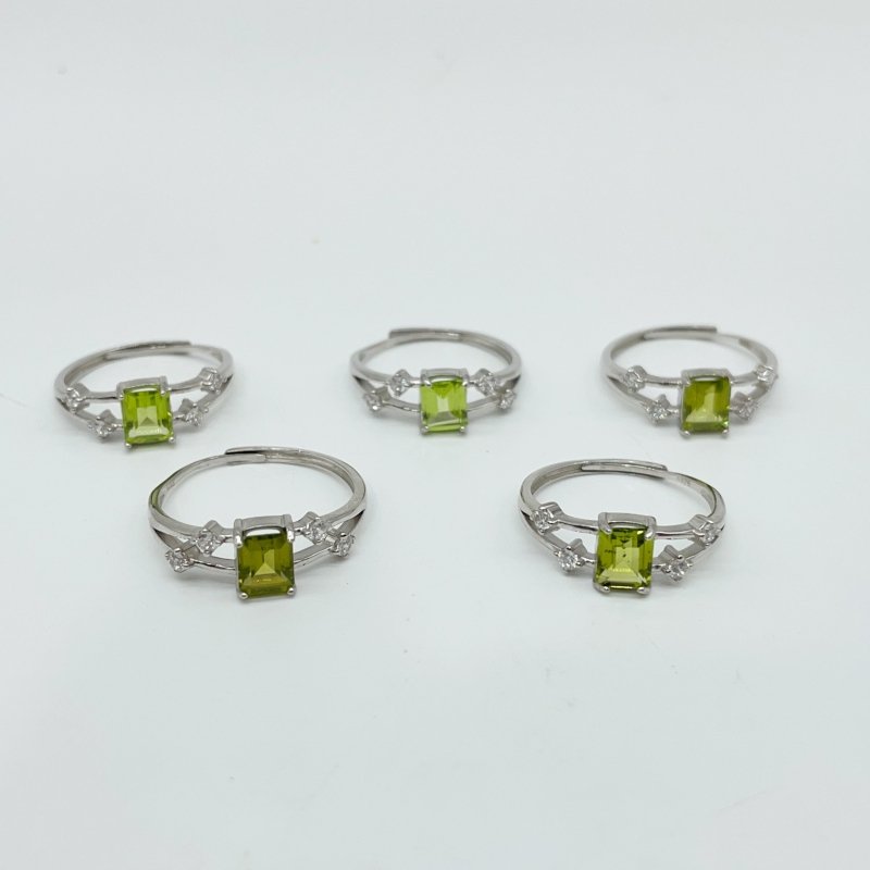 High Quality Peridot S925 Sterling Silver Cut Faceted Ring Wholesale -Wholesale Crystals