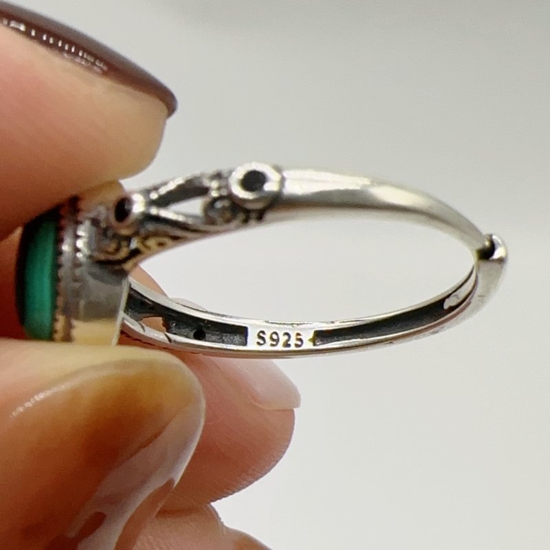 High Quality S925 Sterling Silver Malachite Ring Wholesale -Wholesale Crystals