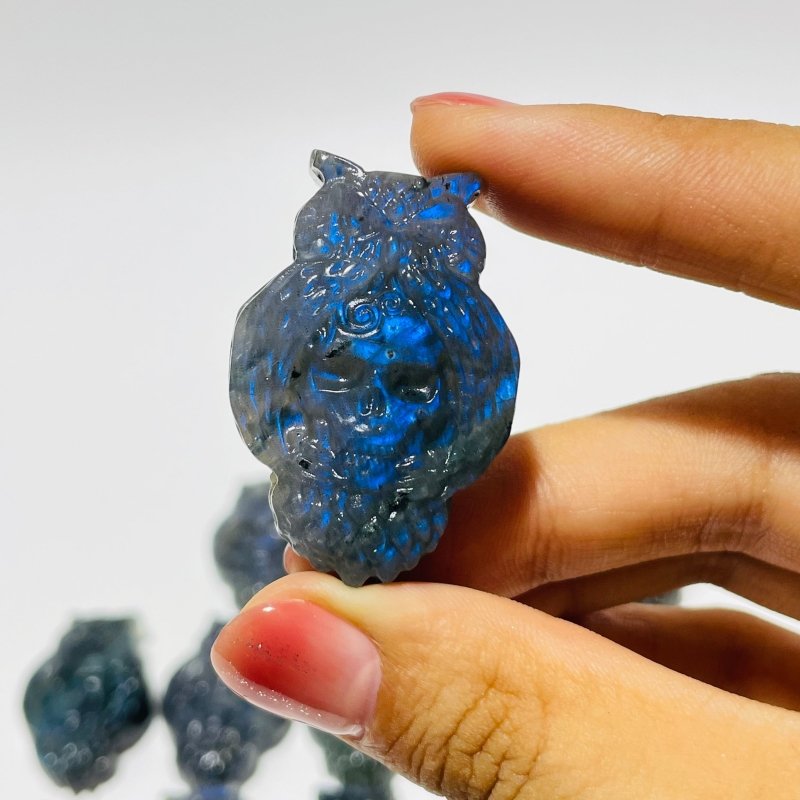 Labradorite Owl Skull Carving Wholesale -Wholesale Crystals