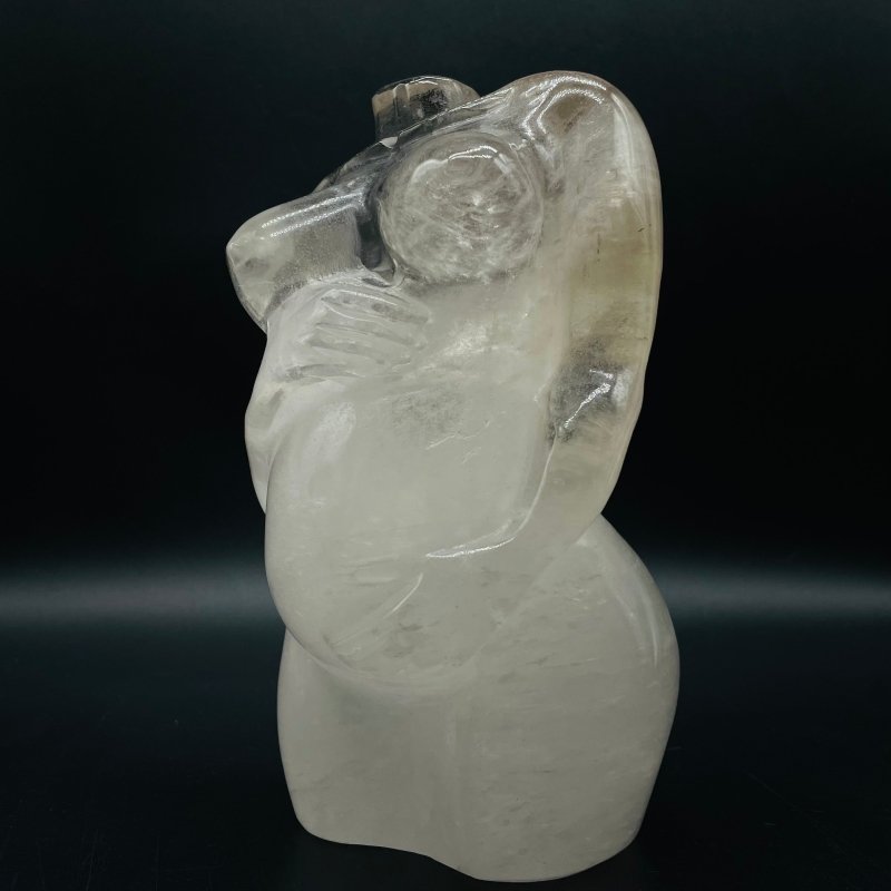 Large Clear Quartz Pregnant Female Goddess Carving -Wholesale Crystals