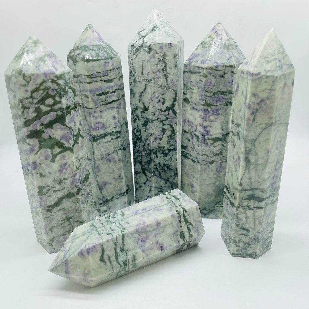 Large Purple Dot Stone Tower Point Wholesale -Wholesale Crystals