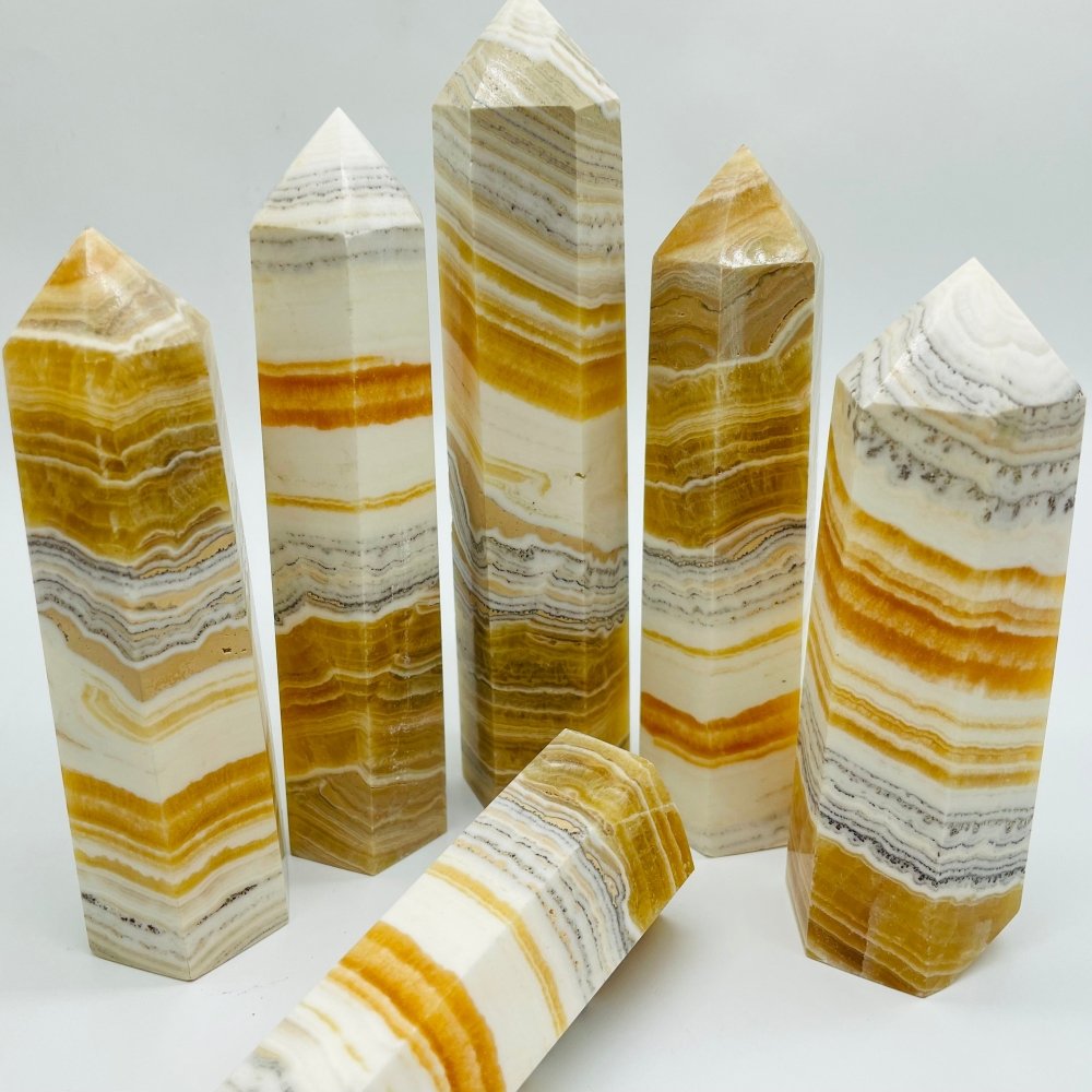 Large White & Yellow Calcite Tower Point Wholesale -Wholesale Crystals