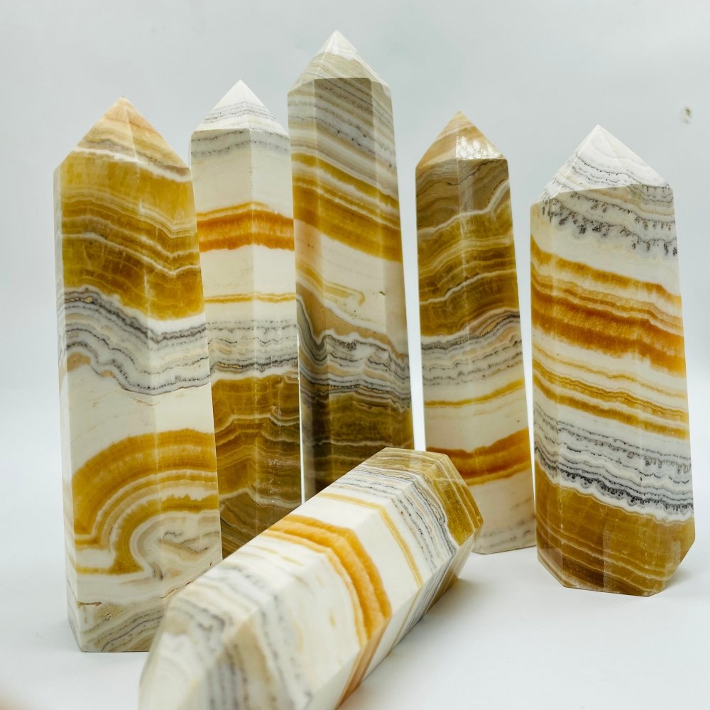 Large White & Yellow Calcite Tower Point Wholesale -Wholesale Crystals