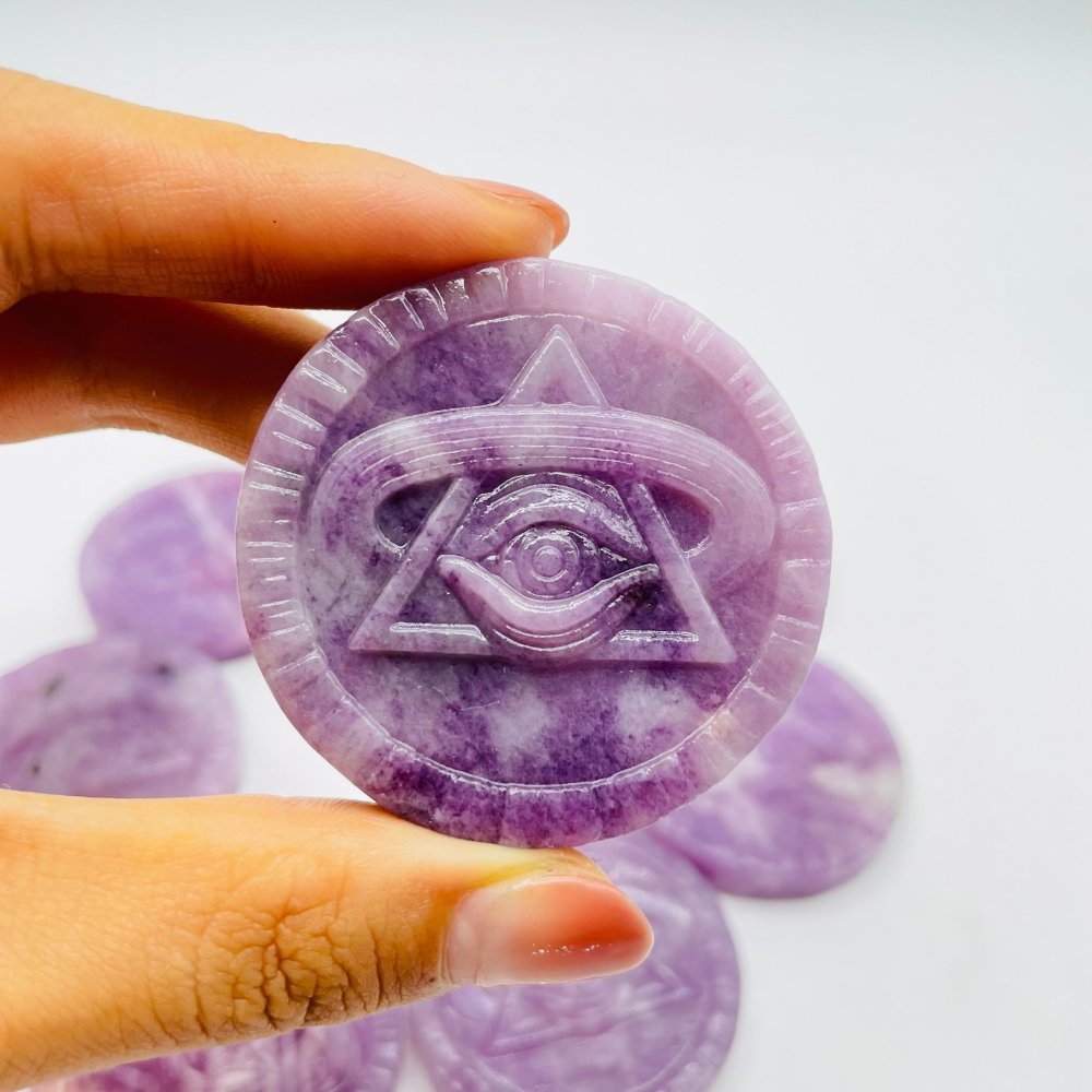 Lepidolite Evil Eye Carving Wholesale -Wholesale Crystals