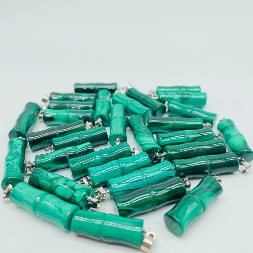 Malachite Bamboo Shape Pendant Wholesale -Wholesale Crystals