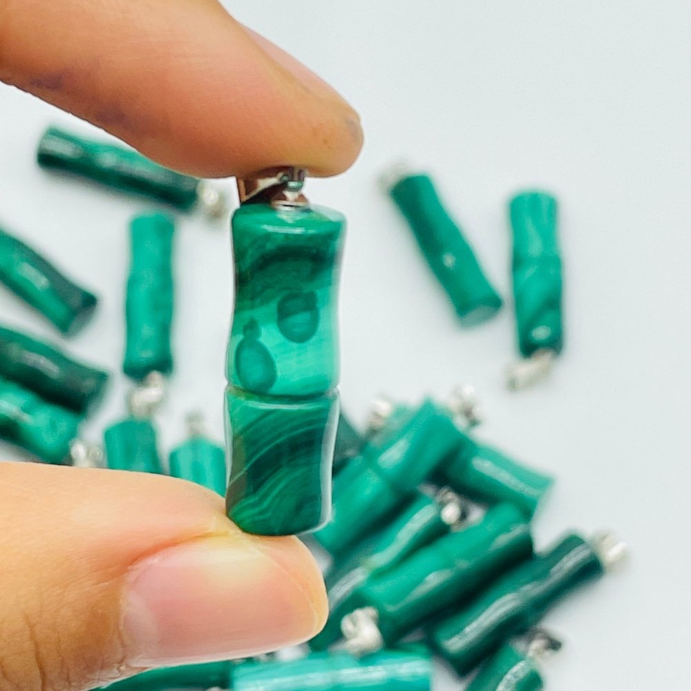 Malachite Bamboo Shape Pendant Wholesale -Wholesale Crystals