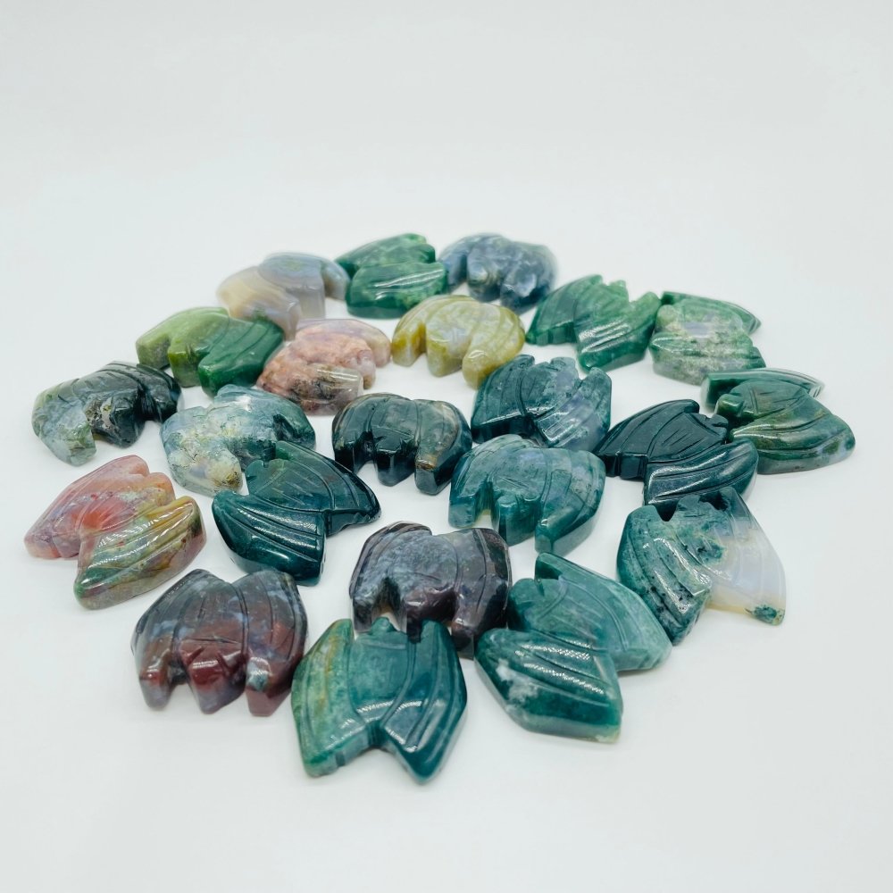 Mini Bat Moss Agate Carving Wholesale -Wholesale Crystals