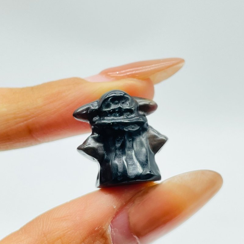 Mini Black Obsidian Yoda Star Wars Crystal Carving Wholesale - Wholesale Crystals