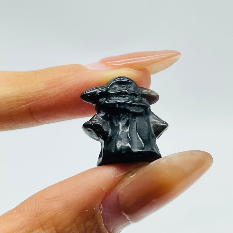 Mini Black Obsidian Yoda Star Wars Crystal Carving Wholesale - Wholesale Crystals