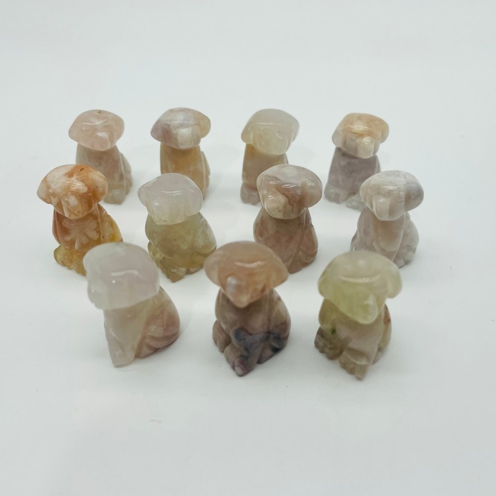 Mini Flower Agate Dog Sakura Agate Carving Wholesale -Wholesale Crystals