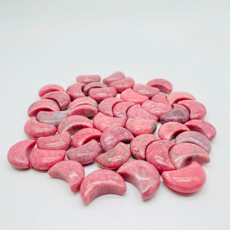 Mini High Quality Pink Rhodonite Moon DIY Pendant Wholesale -Wholesale Crystals