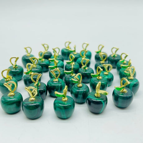 Mini Malachite Apple Carving Pendant Wholesale -Wholesale Crystals