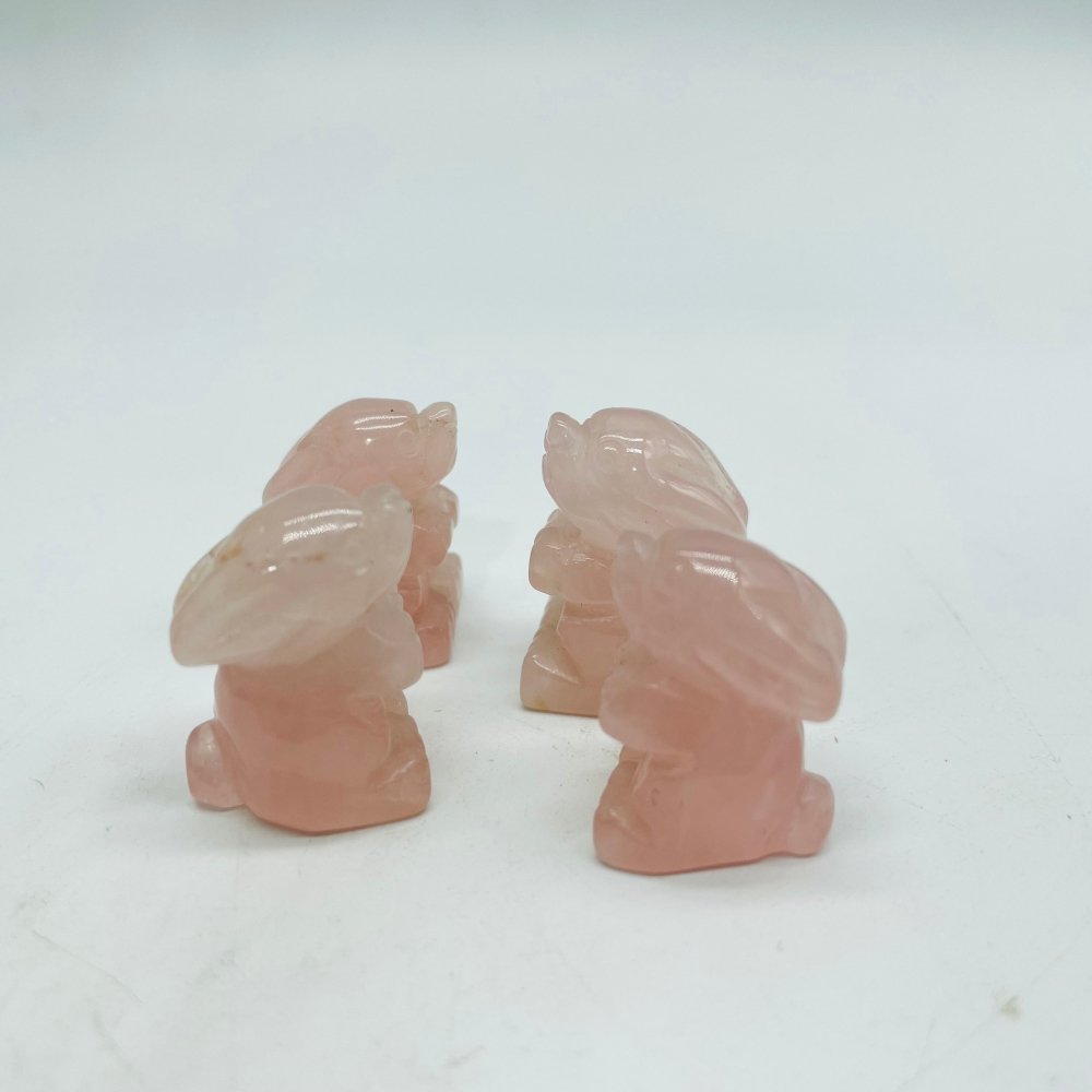 Mini Rabbit Carving Animal Rose Quartz&Moss Agate Wholesale -Wholesale Crystals
