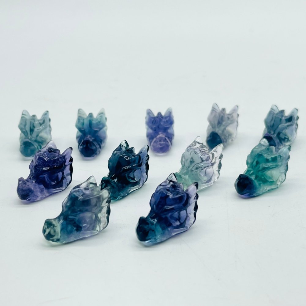 Mini Rainbow Fluorite Dragon Head Carving Wholesale -Wholesale Crystals