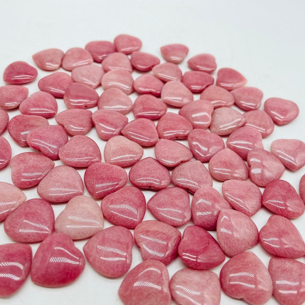 Mini Rhodonite Heart DIY Pendant Drill Hole Wholesale -Wholesale Crystals