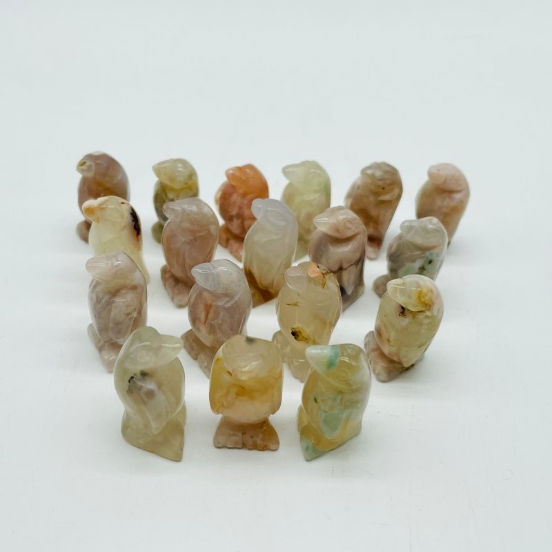 Mini Sakura Flower Agate Penguin Carving Wholesale -Wholesale Crystals