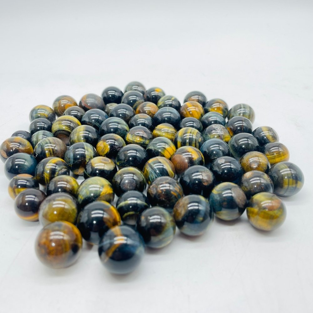 Mini Yellow Mixed Blue Tiger Eye Spheres Ball Wholesale -Wholesale Crystals