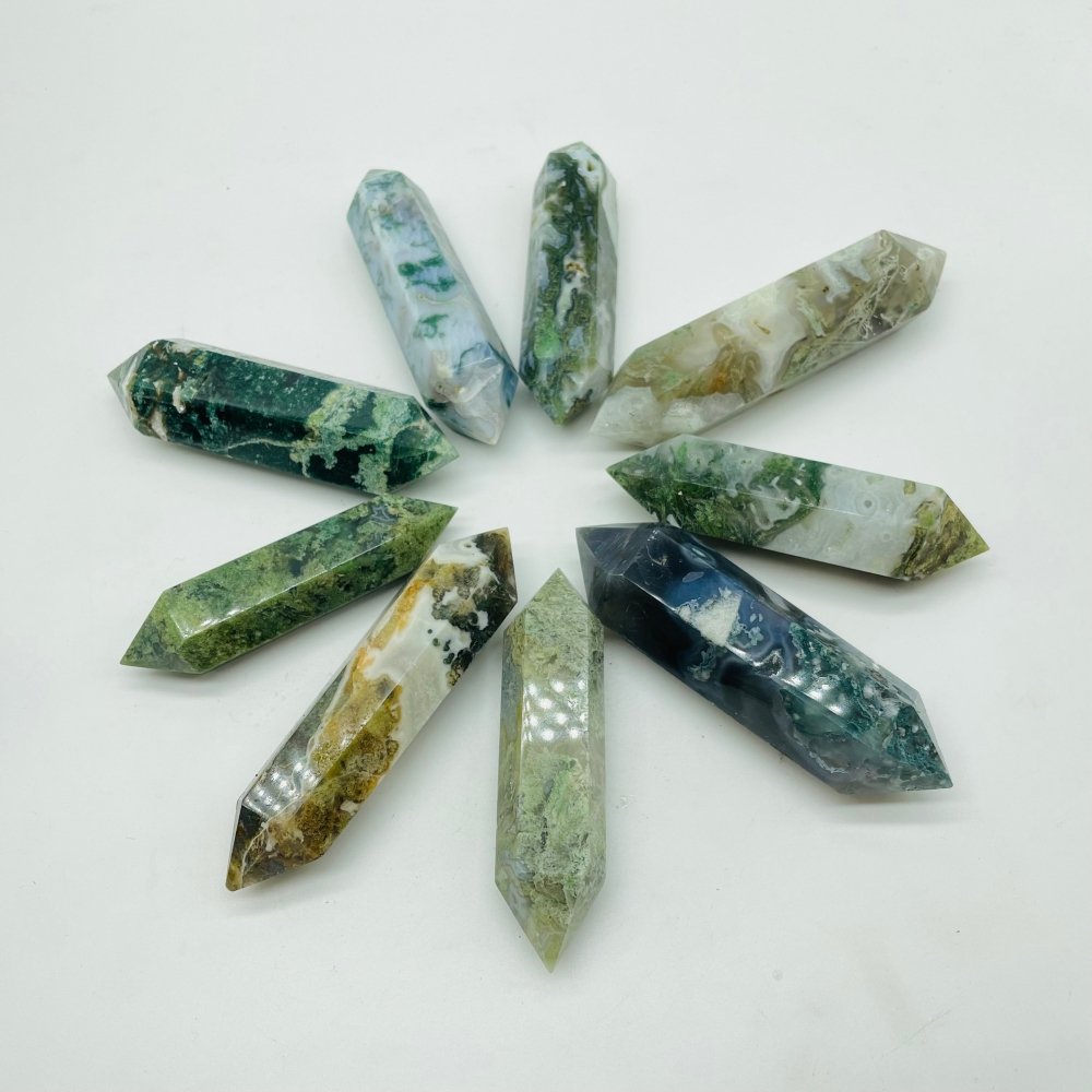 Moss Agate Double Point Tower Wholesale -Wholesale Crystals