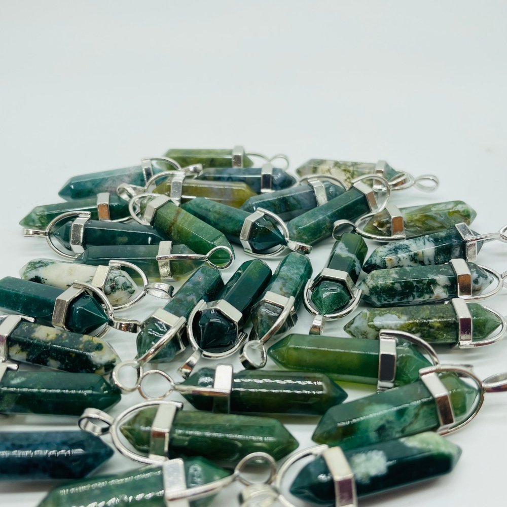Moss Agate Double Points Pendant Crystal Wholesale -Wholesale Crystals