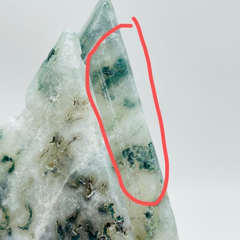 Moss Agate Double Rhombus Shaped Carving Wholesale - Wholesale Crystals