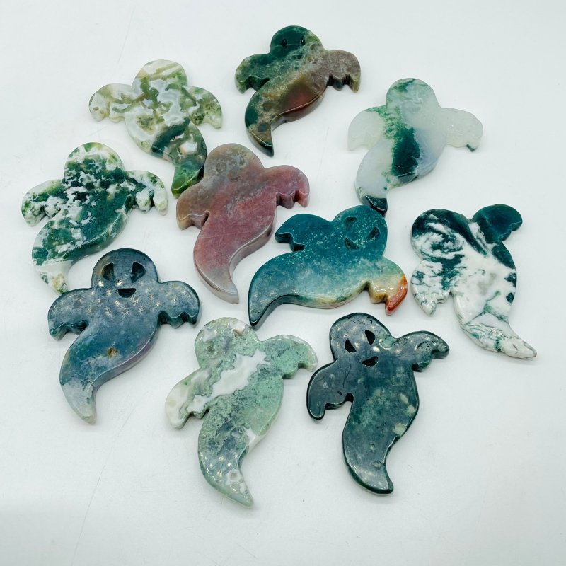 Moss Agate Ghost Carving Crystals Wholesale -Wholesale Crystals