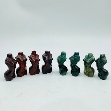Moss Agate & Hematite Mini Goddess Carved Wholesale -Wholesale Crystals