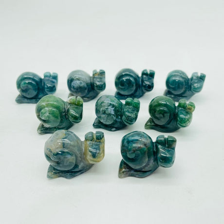 Moss Agate Snail Carving Wholesale -Wholesale Crystals