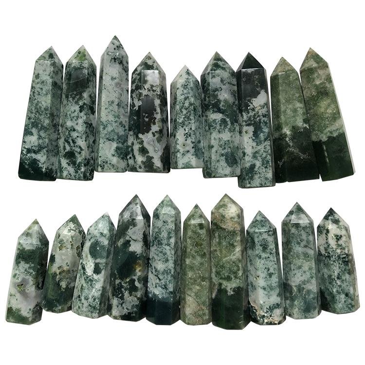 Moss Agate tower 2-3.5in(5-8.9cm) wholesale -Wholesale Crystals