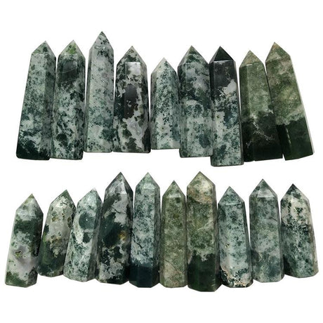 Moss Agate tower 2-3.5in(5-8.9cm) wholesale -Wholesale Crystals