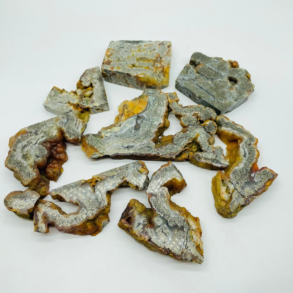 Natural Free Form Geode Flower Pyrite Mixed Agate Slab Wholesale -Wholesale Crystals