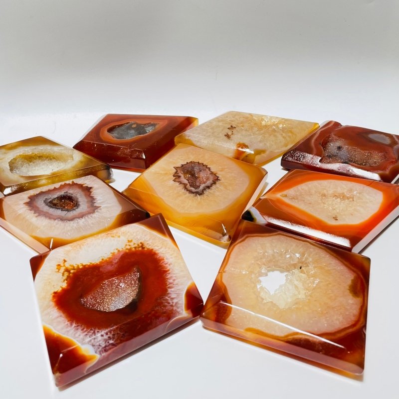 Natural Geode Carnelian Rhombus Shaped Carving Wholesale -Wholesale Crystals