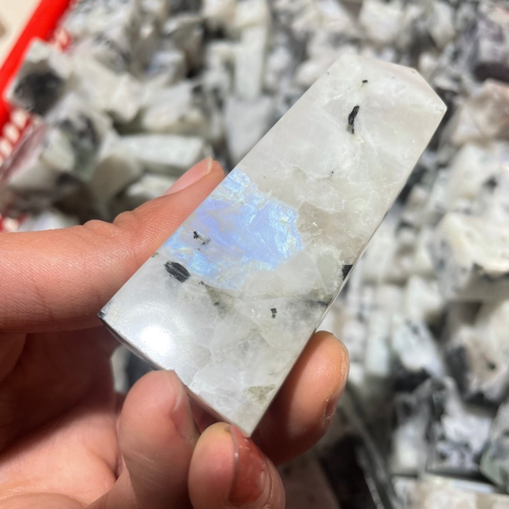 Natural Rainbow Moonstone Four-Sided Tower Points Wholesale -Wholesale Crystals