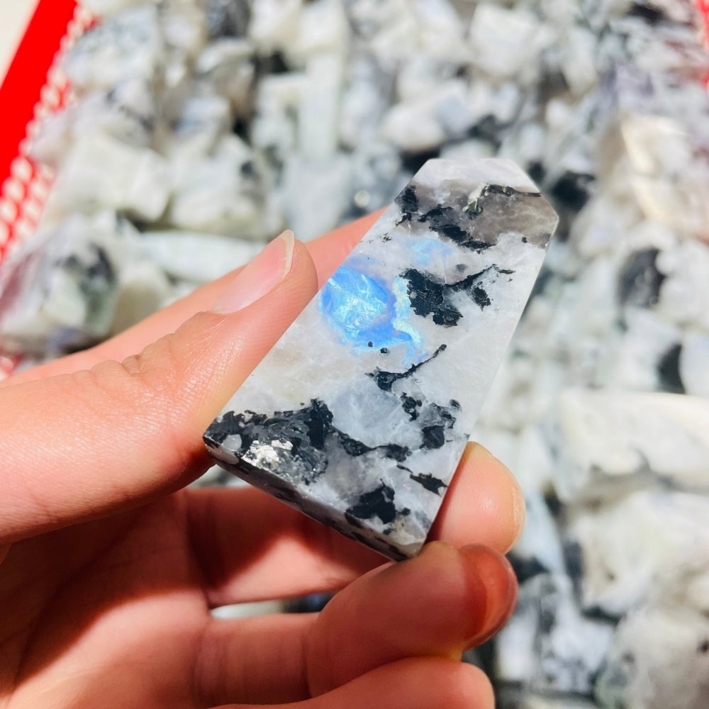 Natural Rainbow Moonstone Four-Sided Tower Points Wholesale -Wholesale Crystals