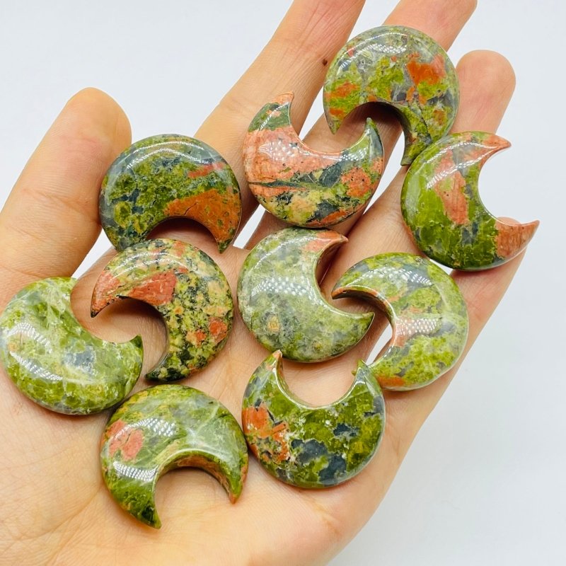 Natural Unakite Stone Moon Wholesale -Wholesale Crystals