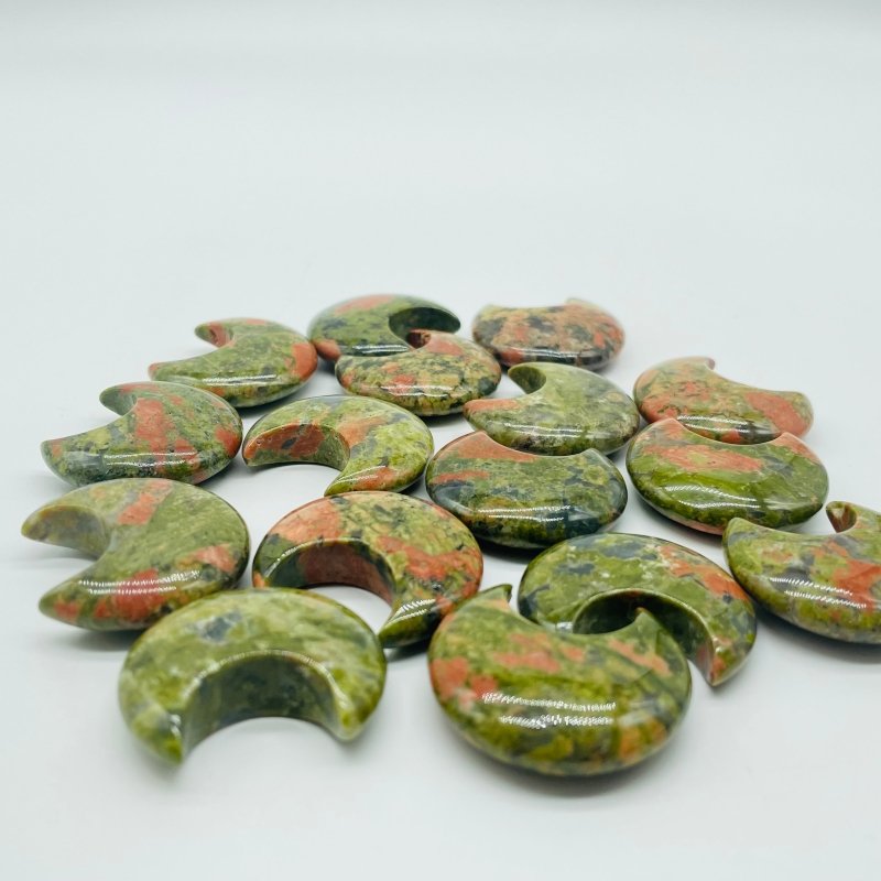 Natural Unakite Stone Moon Wholesale -Wholesale Crystals