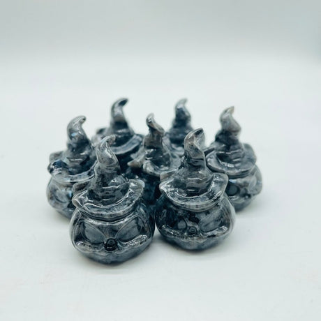 Obsidian & Larvikite Pumpkin Wizard Carving Wholesale -Wholesale Crystals