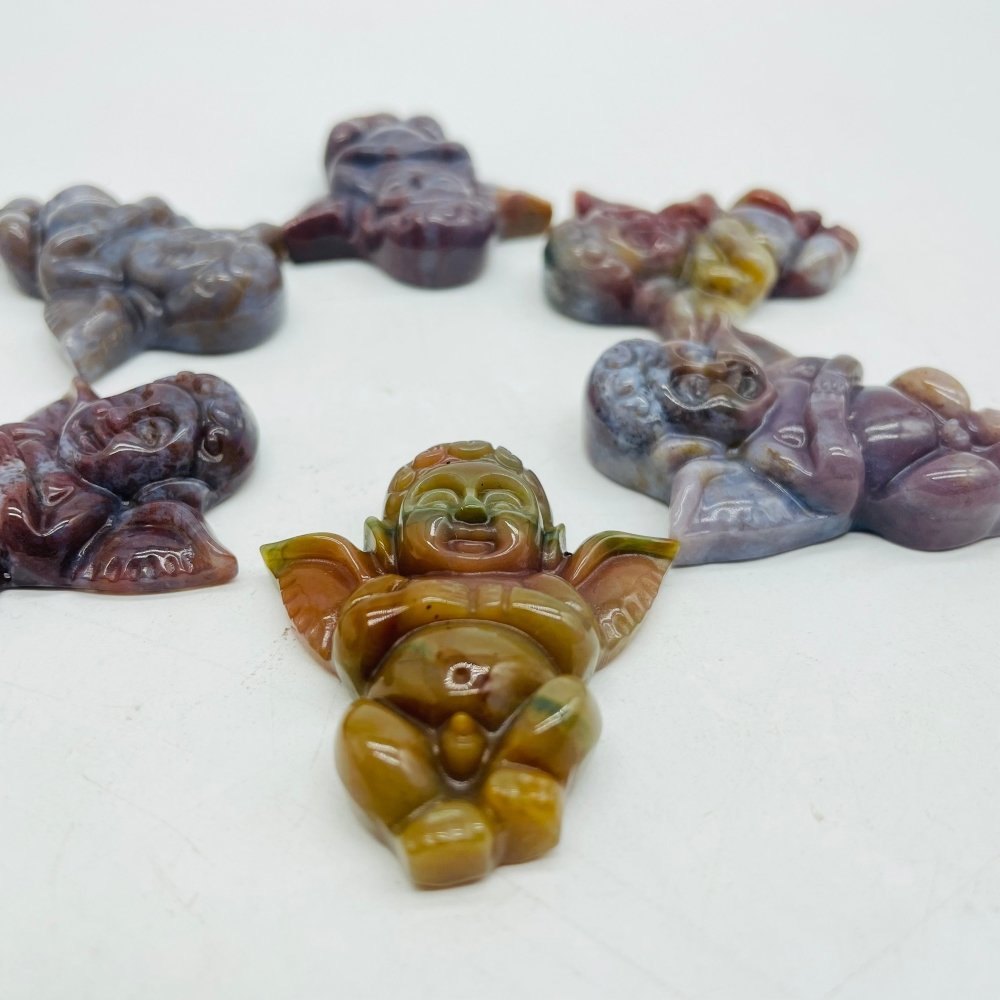 Ocean Jasper Cute Cupid Boy Angel Carving -Wholesale Crystals