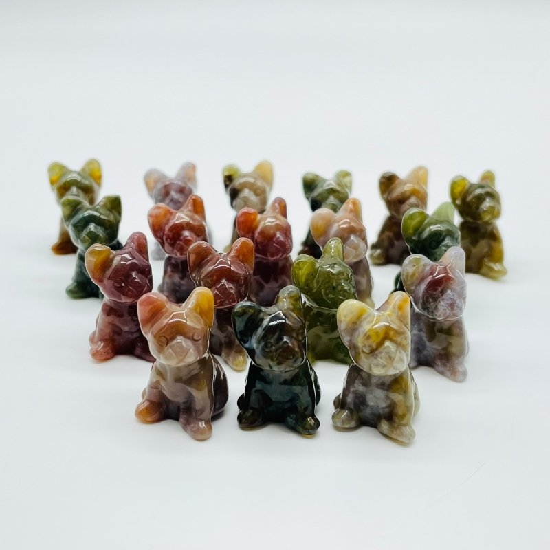 Ocean Jasper Dog Carving Wholesale Closeout -Wholesale Crystals