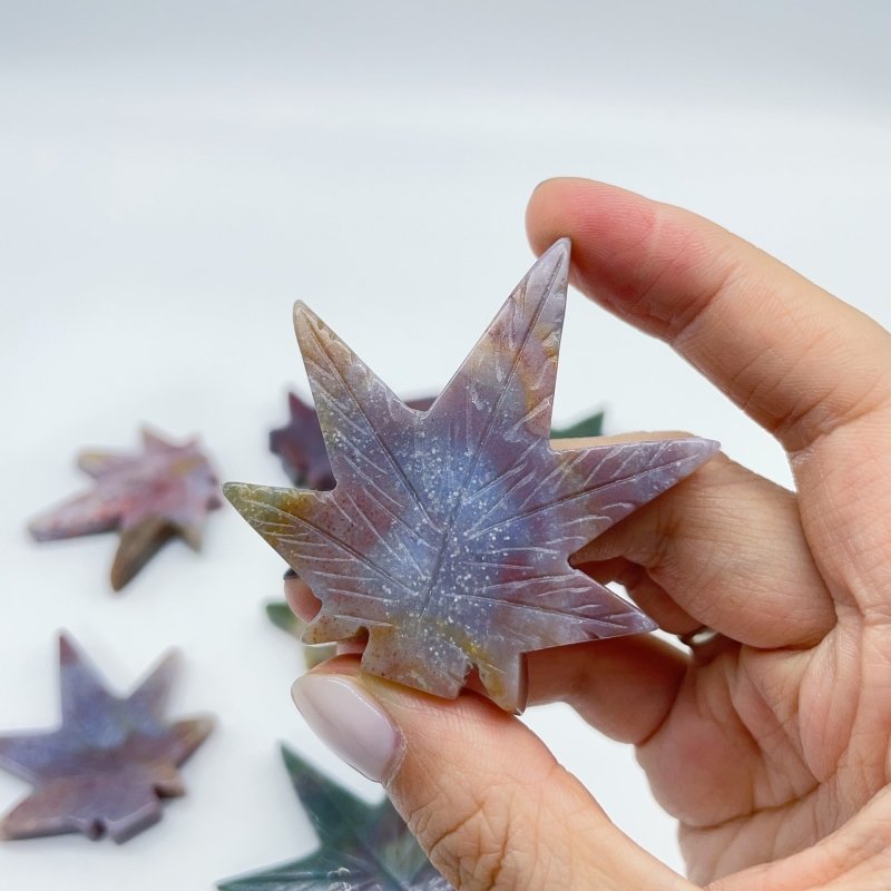 Ocean Jasper Maple Leaves Carving Wholesale -Wholesale Crystals