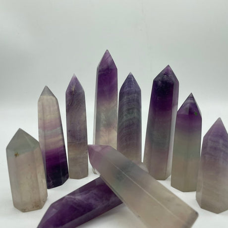 Purple Grey Fluorite Tower Point Wholesale -Wholesale Crystals