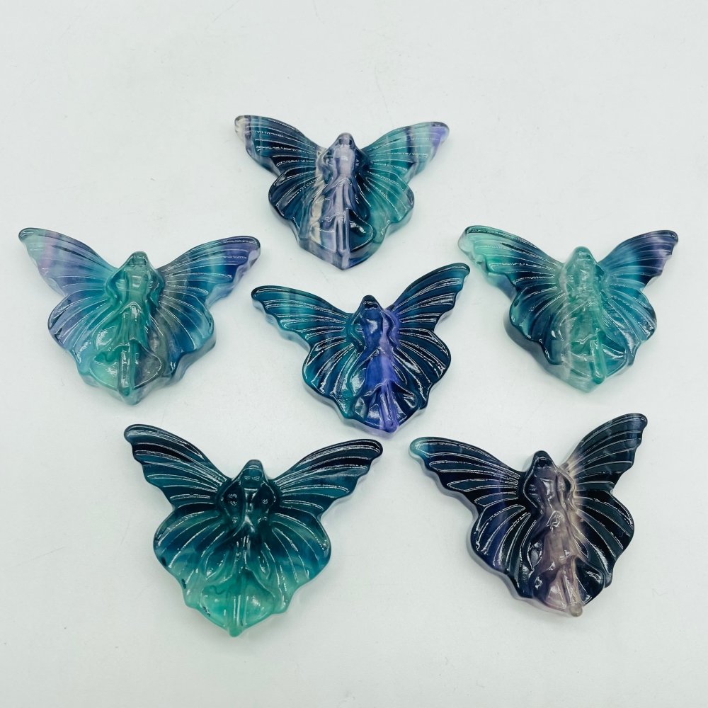 Rainbow Fluorite Butterfly Fairy Carving Crystal Wholesale -Wholesale Crystals