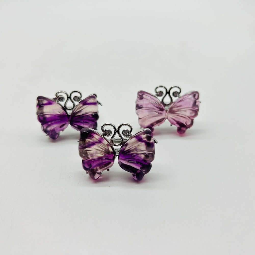 Rainbow Fluorite Butterfly Ring Wholesale -Wholesale Crystals