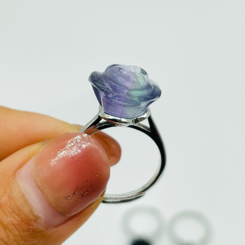 Rainbow Fluorite Flower Ring Wholesale -Wholesale Crystals
