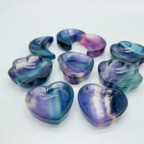 Rainbow Fluorite Heart Flower Moon Small Bowl Wholesale -Wholesale Crystals