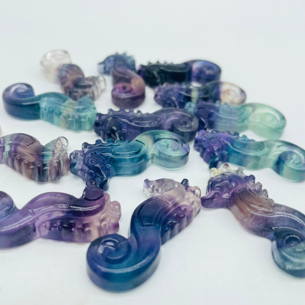 Rainbow Fluorite Hippocampus Carving Wholesale -Wholesale Crystals