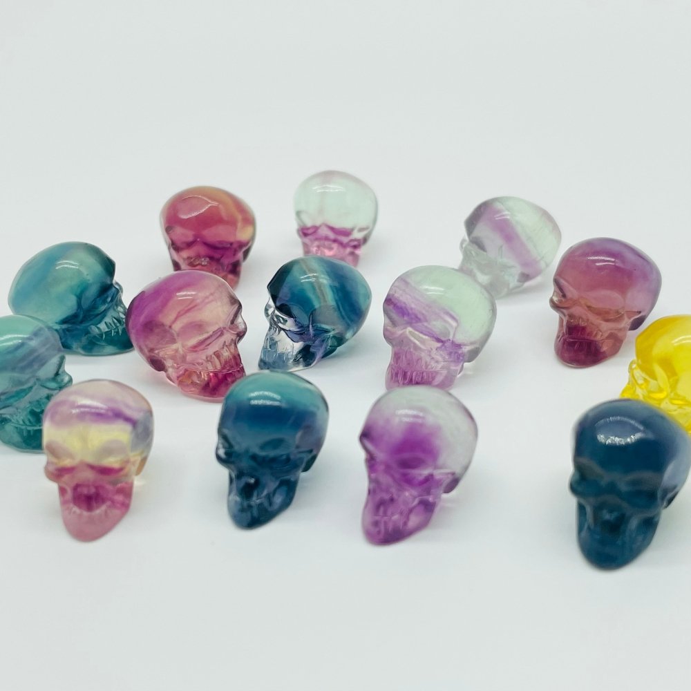 Rainbow Fluorite Mini Skull Carving Wholesale -Wholesale Crystals