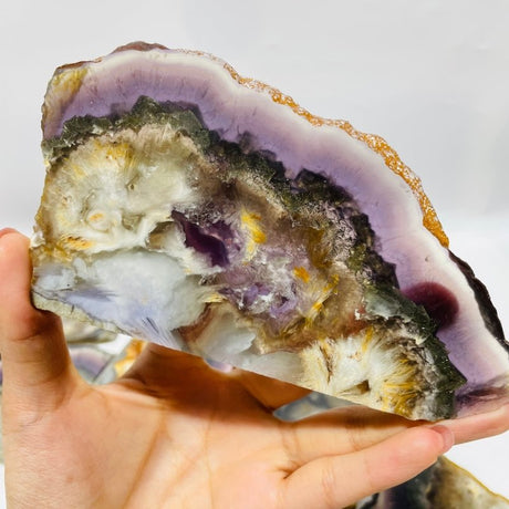 Rainbow Fluorite Mixed Cube Pyrite Spark Acicular Pyrite Slab -Wholesale Crystals